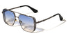 Greek Key Side Shield Pattern Modern Square Aviators Wholesale Sunglasses
