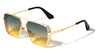 Greek Key Side Shield Pattern Modern Square Aviators Wholesale Sunglasses