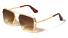Greek Key Side Shield Pattern Modern Square Aviators Wholesale Sunglasses