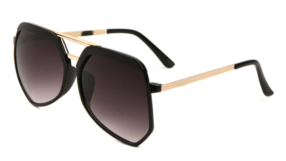 Angled Color Mirror Aviators Wholesale Bulk Sunglasses