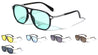 Flat Top Pattern Hinge Square Aviators Wholesale Sunglasses