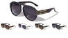 Bridgeless Temple Bar Accent Flat Top Aviators Wholesale Sunglasses