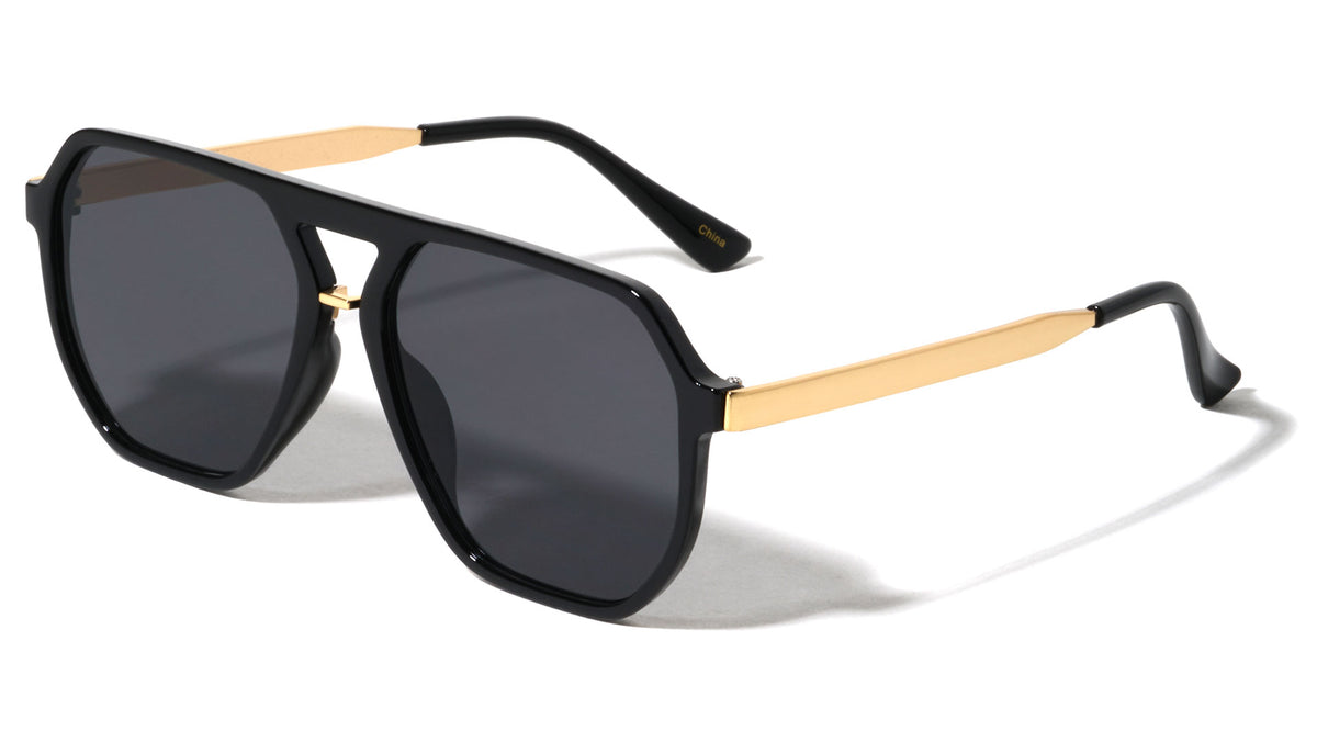 Modern Flat Top Geometric Aviators Wholesale Sunglasses