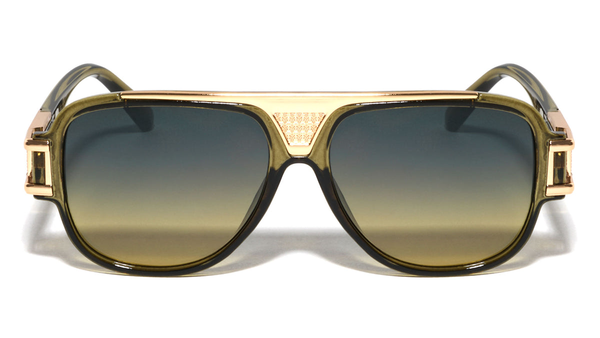 Texture Grille-Temple Modern Aviators Wholesale Sunglasses