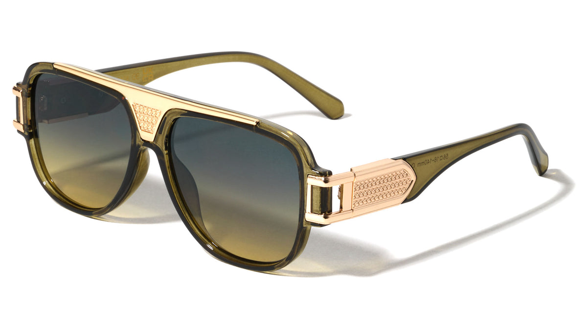 Texture Grille-Temple Modern Aviators Wholesale Sunglasses