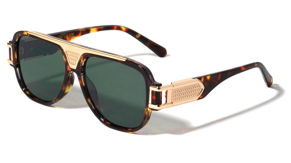 Texture Grille-Temple Modern Aviators Wholesale Sunglasses