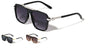 Stud Hinge Accent Modern Squared Aviators Wholesale Sunglasses