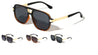 Temple Line Cutout Modern Squared Aviators Wholesale Sunglasses