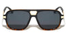 Temple Line Cutout Modern Squared Aviators Wholesale Sunglasses