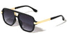 Temple Line Cutout Modern Squared Aviators Wholesale Sunglasses