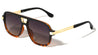 Temple Line Cutout Modern Squared Aviators Wholesale Sunglasses