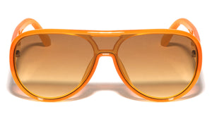 Crystal Color One Piece Shield Lens Aviators Wholesale Sunglasses