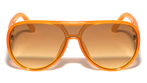 Crystal Color One Piece Shield Lens Aviators Wholesale Sunglasses