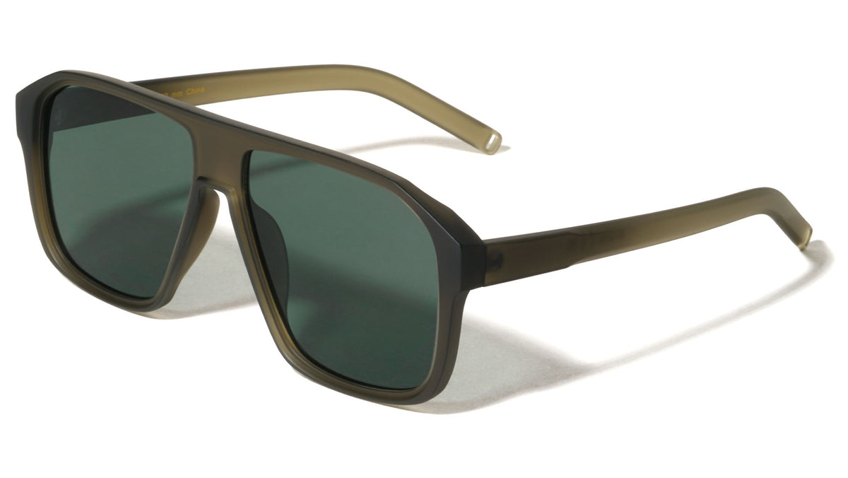 Frosted Crystal Color Geometric Aviators Wholesale Sunglasses