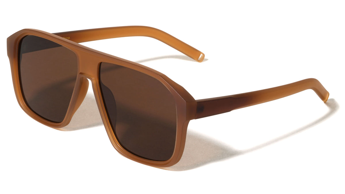 Frosted Crystal Color Geometric Aviators Wholesale Sunglasses