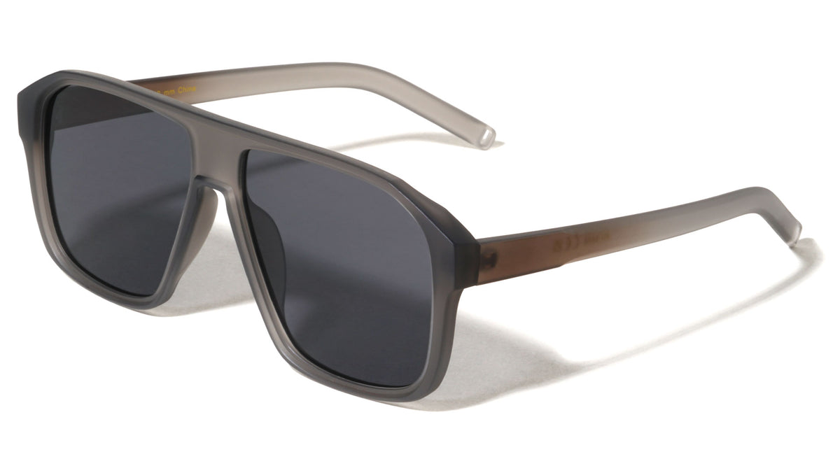 Frosted Crystal Color Geometric Aviators Wholesale Sunglasses