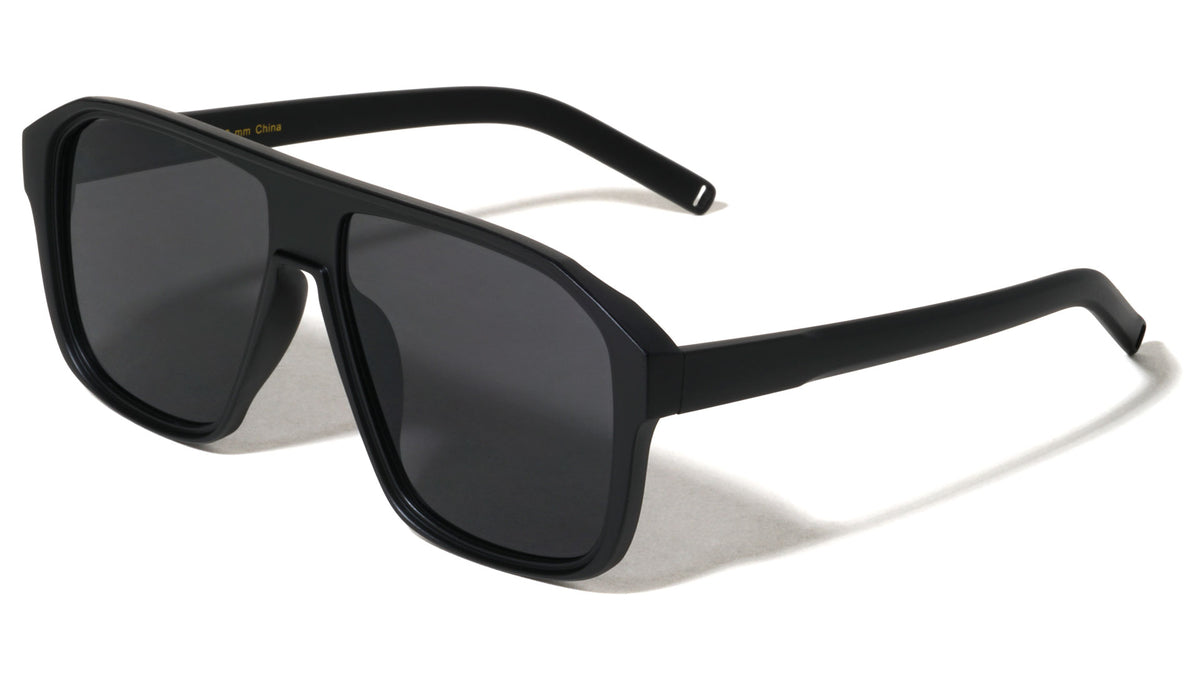 Frosted Crystal Color Geometric Aviators Wholesale Sunglasses