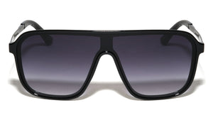 Flat Top One Piece Shield Lens Rectangle Aviators Wholesale Sunglasses