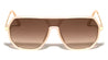 Flat Top One Piece Shield Lens Geometric Aviators Wholesale Sunglasses
