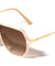 Flat Top One Piece Shield Lens Geometric Aviators Wholesale Sunglasses