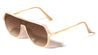 Flat Top One Piece Shield Lens Geometric Aviators Wholesale Sunglasses
