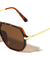 Flat Top One Piece Shield Lens Geometric Aviators Wholesale Sunglasses