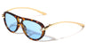 Knot Hinge Accent Curved Temple Fashion Tear Aviators Wholesale Sunglasses
