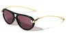 Knot Hinge Accent Curved Temple Fashion Tear Aviators Wholesale Sunglasses