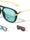 Knot Hinge Accent Curved Temple Fashion Square Aviators Wholesale Sunglasses