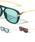 Knot Hinge Accent Curved Temple Fashion Square Aviators Wholesale Sunglasses