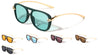 Knot Hinge Accent Curved Temple Fashion Square Aviators Wholesale Sunglasses
