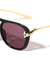 Knot Hinge Accent Curved Temple Fashion Square Aviators Wholesale Sunglasses