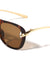 Knot Hinge Accent Curved Temple Fashion Square Aviators Wholesale Sunglasses