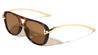 Knot Hinge Accent Curved Temple Fashion Square Aviators Wholesale Sunglasses