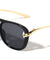 Knot Hinge Accent Curved Temple Fashion Square Aviators Wholesale Sunglasses