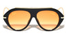 Flat Top Bar Accent Solid Rim Fashion Tear Aviators Wholesale Sunglasses