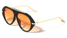 Flat Top Bar Accent Solid Rim Fashion Tear Aviators Wholesale Sunglasses