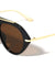 Flat Top Bar Accent Solid Rim Fashion Tear Aviators Wholesale Sunglasses