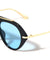 Flat Top Bar Accent Solid Rim Fashion Tear Aviators Wholesale Sunglasses