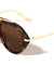 Flat Top Bar Accent Solid Rim Fashion Tear Aviators Wholesale Sunglasses