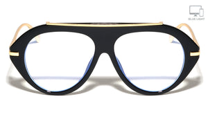 Top Bar Accent Solid Frame Aviators Blue Light Blocking Wholesale Eyewear