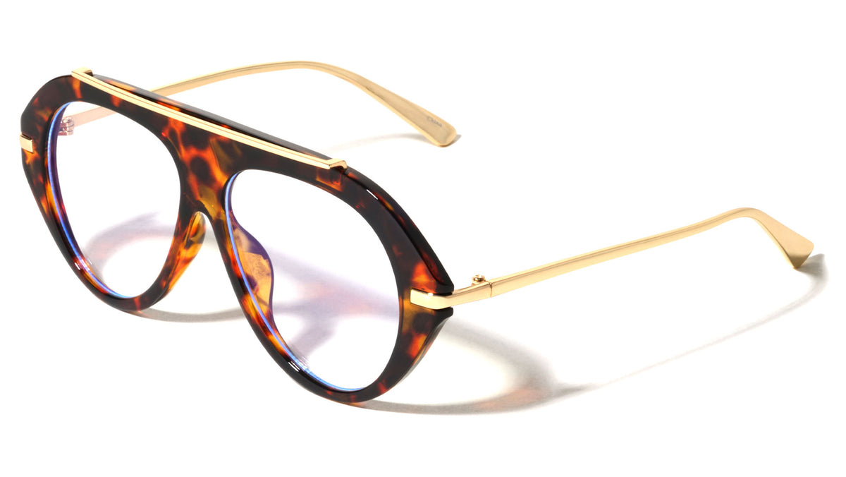 Top Bar Accent Solid Frame Aviators Blue Light Blocking Wholesale Eyewear