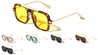 Color Lens Top Bar Accent Modern Squared Aviators Wholesale Sunglasses