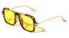 Color Lens Top Bar Accent Modern Squared Aviators Wholesale Sunglasses