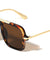 Color Lens Top Bar Accent Modern Squared Aviators Wholesale Sunglasses