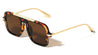 Color Lens Top Bar Accent Modern Squared Aviators Wholesale Sunglasses