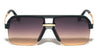 Temple Line Accent Semi Rimless Modern Squared Aviators Wholesale Sunglasses