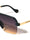 Temple Line Accent Semi Rimless Modern Squared Aviators Wholesale Sunglasses