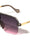 Temple Line Accent Semi Rimless Modern Squared Aviators Wholesale Sunglasses