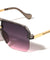 Temple Line Accent Semi Rimless Modern Squared Aviators Wholesale Sunglasses